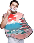 Professional Beard Bib, Non-Stick Hair Catcher Apron Waterproof, Shaving Grooming Essential for Men Dad, Japanese Blossom Mountain Cherry Flower Shave Bib