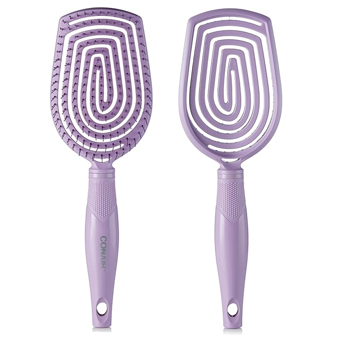 Conair Scalp Care Detangling hairbrush - Curly Hair Brush - Scalp Massager - hairbrushes for women & men - detangler for all lengths - can use wet or dry - Paddle