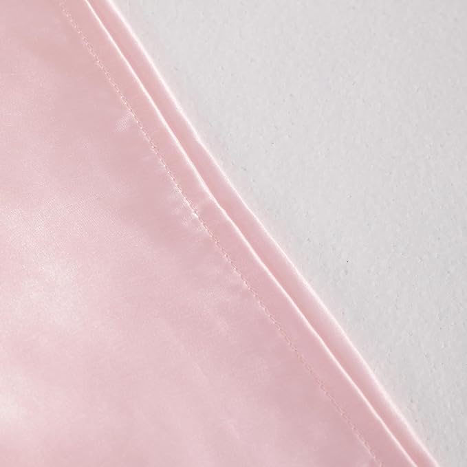 NTBAY 2 Pack Satin King Pillowcases for Hair and Skin, Luxurious and Silky Pillow Cases with Envelope Closure, 20x40 Inches, Light Pink