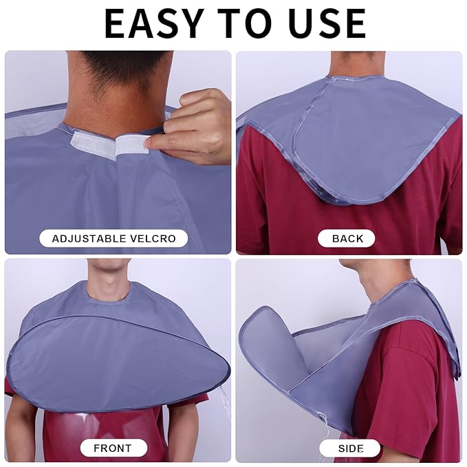 Beard Bib, Beard Apron Foldable Multi-Purpose Shaving Bib, Apron for Men for All Men'S Gifts (grey)