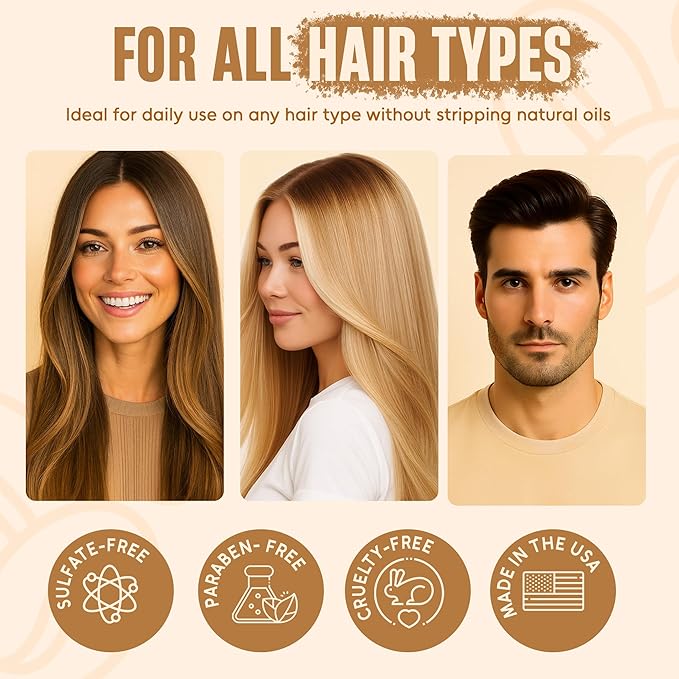 Caffeine Biotin Shampoo and Conditioner Set | 16 fl oz Each | with Batana Oil | Nourishing & Strengthening Formula | Promotes Hair Growth, Thickness & Fuller-Looking Hair