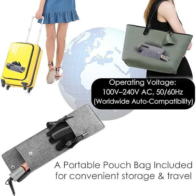NITION Ceramic Tourmaline Hair Straighteners LCD Flat Iron MCH 10s Fast Heating Up. 1" Smooth 3D Floating Plate Healthy Straightening Tools. Travel Pouch Bag. Dual Voltage. Luxury Gift Box