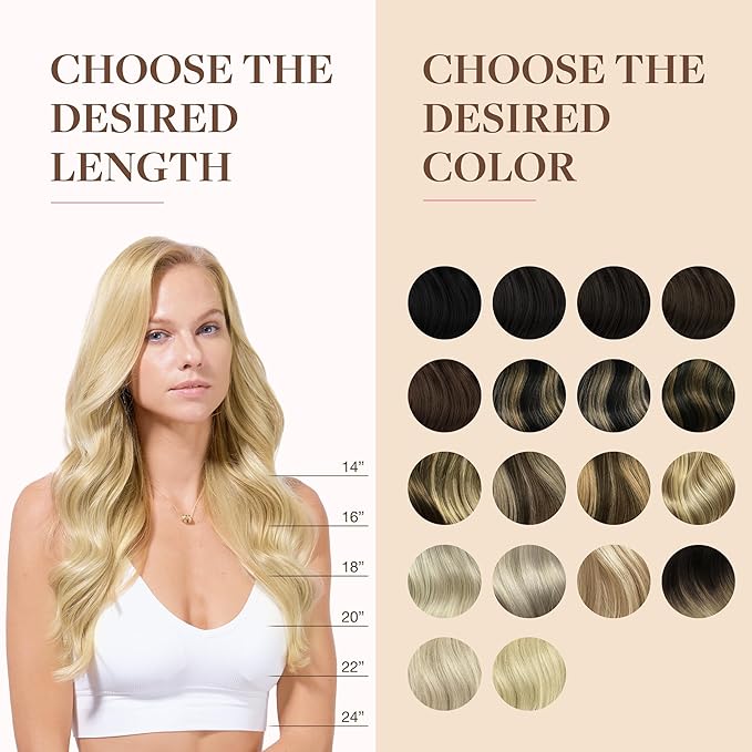 GOO GOO Clip in Hair Extensions Real Human Hair, Remy Human Hair Extensions Clip ins for Women, Natural Human Hair, 24inch 140g 7Pcs, #18D/22F Dirty Blonde Highlights