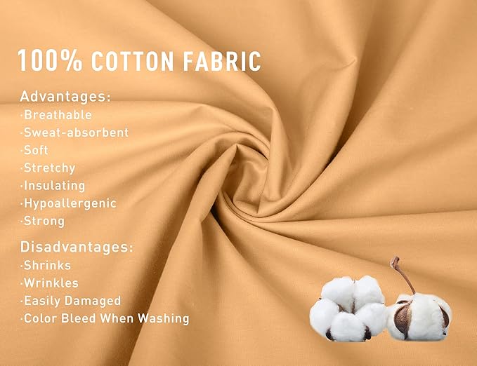 Sunflower Queen Pillowcases Set of 2, 100% Cotton Queen Size Pillow Cases 2, 20×30 inches Retro Yellow, Soft and Breathable