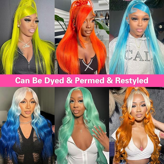 613 13x6 Lace Front Human Hair Wig - 24 Inch Straight, 200 Density, HD Transparent Lace, Blonde for Women