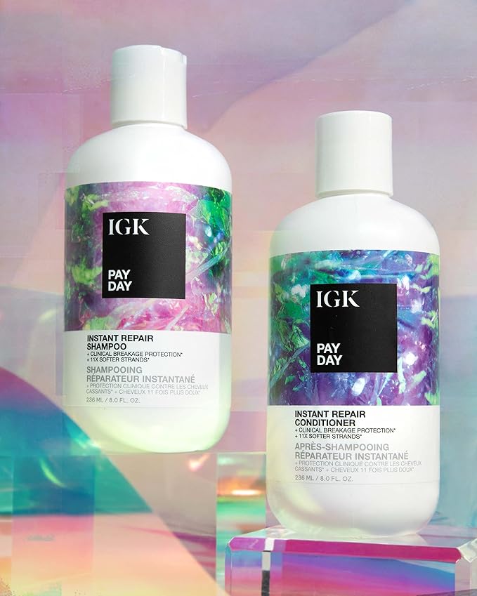 IGK PAY DAY Instant Repair Shampoo Liter | Bond-Building + Damage Repair | Vegan + Cruelty Free | 33.8 Oz