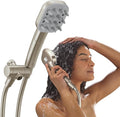 Delta VersaCurl Detangling Handheld Shower Head Tool for Curly Hair with 3 Curl Defining Brush Inserts Included, Detangler Brush Hand Shower with Hose, Spotshield Brushed Nickel 74B430SN