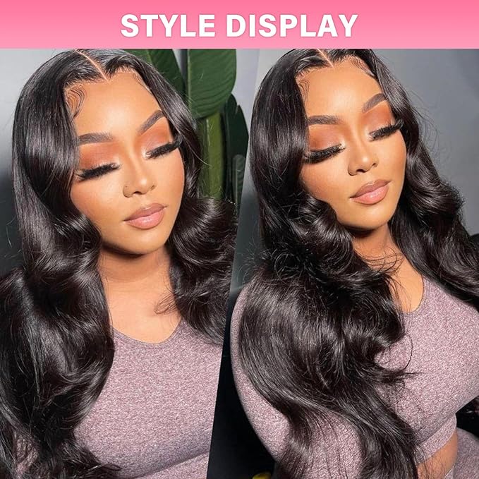 WOWANGEL 13x6 HD Lace Front Wigs Human Hair Body Wave Pre Plucked SKINLIKE 0.1mm Extremely Thin Real HD Lace Front Wigs 250% Density Glueless Human Hair Wigs for Women 22 Inch
