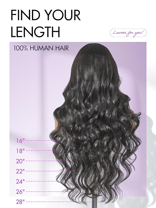 LUVME HAIR All-Day Comfort Real Glueless 7x6 HD Lace Wig 200% Density Hair PartingMax Lace Wigs Loose Body Wave Lace Front Wigs Human Hair Pre Cut Plucked Lace Frontal 22 Inches Natural Black Color