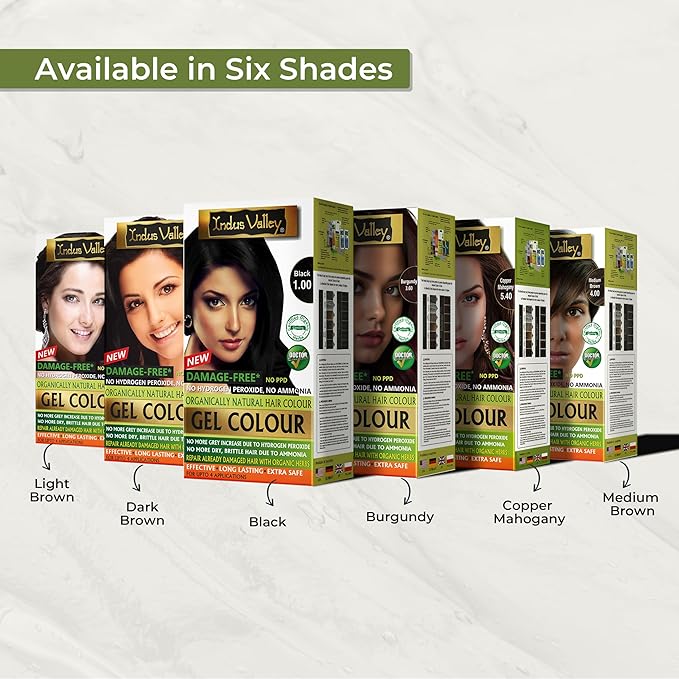 Indus Valley Natural Organic Damage Free Gel Hair Color | Ammonia Free, Vegan & Cruelty Free | Up to 100% Gray Coverage, Long Lasting Results |Burgundy 3.6 (20gram+200ml)