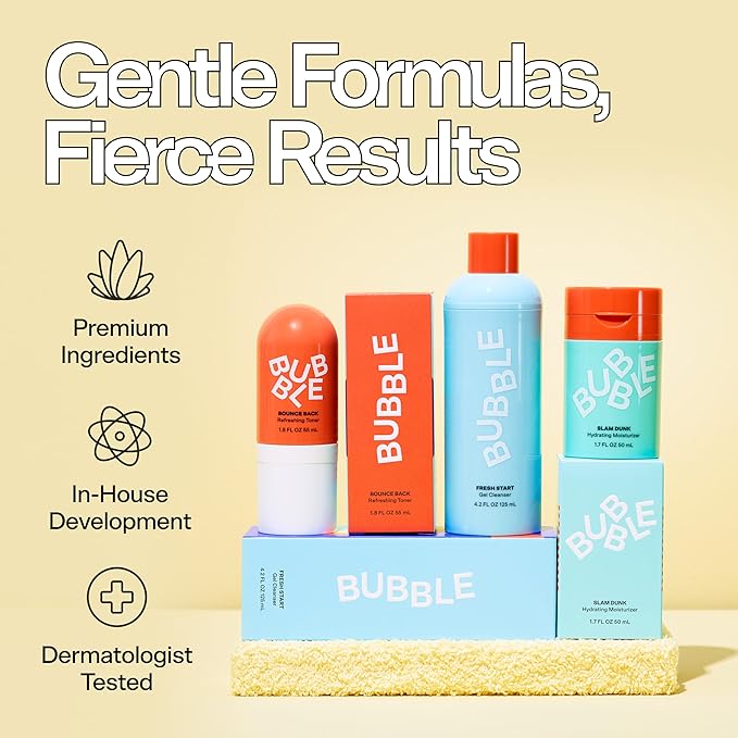 Bubble Skincare Slam Dunk Hydrating Face Moisturizer - Lightweight Face Lotion With Vitamin E + Aloe Vera - Daily Facial Moisturizer for Normal + Dry Skin - Glam Edition (50ml)