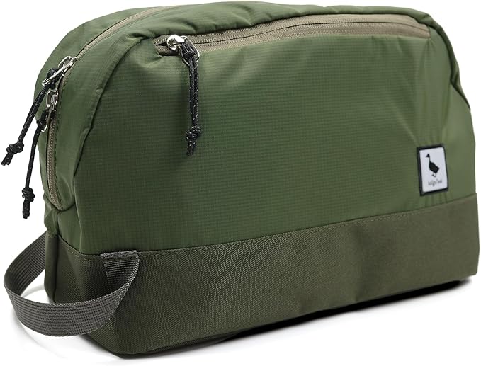 Travel Toiletry Bag 8L, Large Packing Cube with Waterproof TPU Wet/Dry Compartment (04 Forest Green)