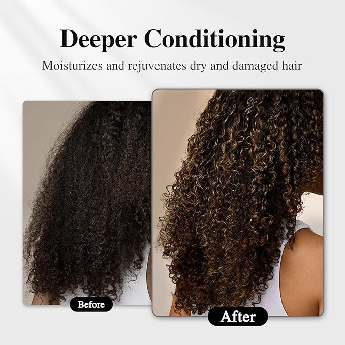 Heated Electric Thermal Steamer Cap for Natural Black Afro Hair - Hot Spa Treatment Hat with Temperature Control for Deep Conditioning at Home - Black