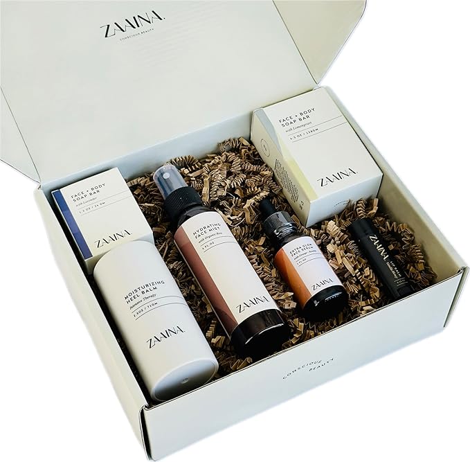 ZAAINA Spa Gift Set for Her - Relaxation Spa Kit for Women, Handmade in USA, Pampering At Home Bath and Body Self Care Spa Package, Luxury Spa Birthday Gifts for Women, Spa Gift Basket for Mom