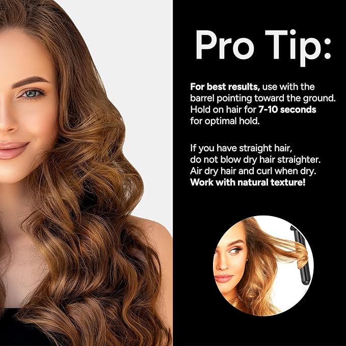 ENZO Milano 25mm (1 Inch) Analog Clipless Ceramic Curling Iron / Curling Wand