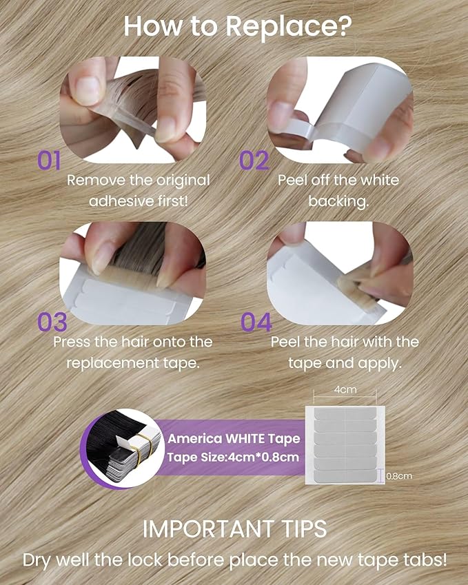 LaaVoo Tape in Hair Extensions Dark Ash Blonde Highlighted with Light Blonde Tape in Extensions Human Hair Seamless Hair Extension Tape on Soft Hair 40pcs 100g 24 Inch