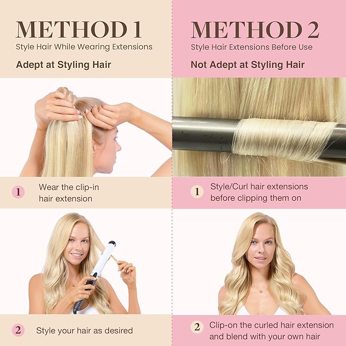 GOO GOO Clip in Hair Extensions Real Human Hair, Remy Human Hair Extensions Clip ins for Women, Natural Human Hair, 18inch 110g 7Pcs, 18A/613A Dark Blonde Highlighted Bleach Blonde