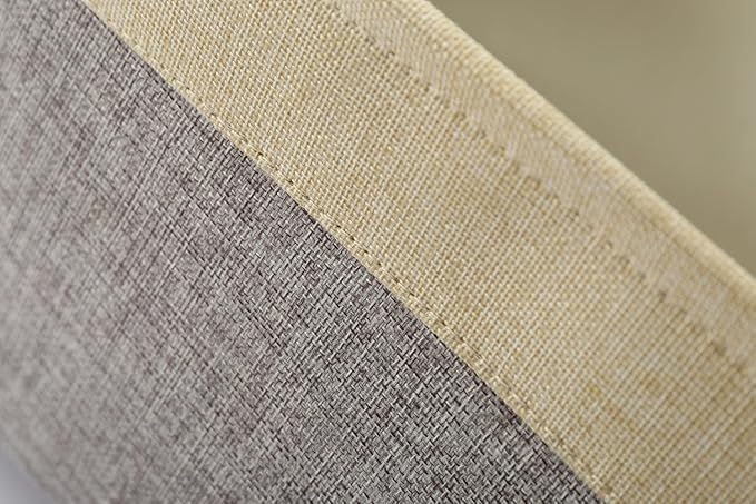 TheWarmHome Storage Basket for Organizing - 3 Pack 14x10x7 inch Large Collapsible Storage Bin for Shelves, Fabric Storage Cubes for Organizer ClosetCloth Gift Toy (Grey & Gold)