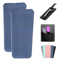2 Pcs Professional Silicone Heat Resistant Mat Pouch for Curling Iron, Flat Iron and Other Hot Tools, Portable Travel Mat and Cover for Hair Styling Tools with Hanging Hole (2PCS Blue)