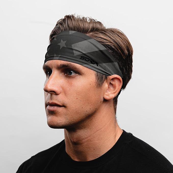 Suddora Country Flag Headbands, Wide National Flag Headbands for Sports Events, Non-Slip Fabric Sweatbands for Soccer, Tennis, Workout, Costume