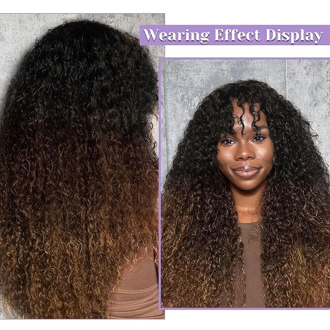 Ombre Bundles Human Hair Water Wave Chestnut Brown Ombre Water Wave Bundles T1B/2/30 Color 100% Real Human Hair Wavy Sew in Weft Weave 16 18 20 Inch