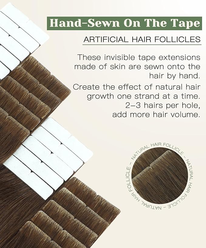 SURNEL Injected Tape in Hair Extensions 14 Inch #4 Chocolate Brown Upgraded Seamless Remy Invisible Tape in Extensions 20 Pcs 30g(#4,14)