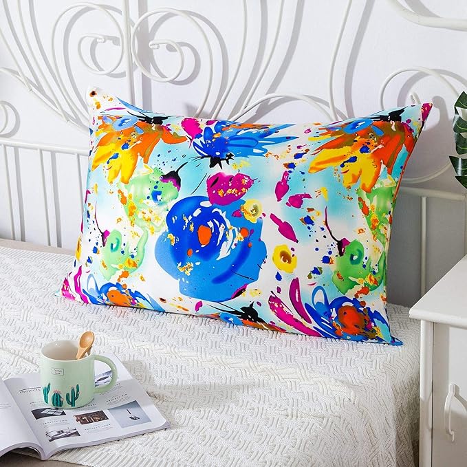 SLPBABY Silk Pillowcase for Hair and Skin with Hidden Zipper Print (King, Pattern3)