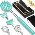 Telescoping Back Scratcher with 5 Detachable Heads, Gifts for Christmas, Stocking Stuffers for Men, Women, Him, Her, Dad, Funny White Elephant Gifts for Adults, Gift Box Included