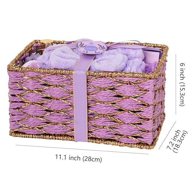 35 Pcs Christmas Gifts for Women, Lavender Bath and Body Gift Basket, Facial Skin Care Set, Spa Kit, Self-Care Set, Face Sheet Mask, Necklace, Birthday Present, Valentines, Mother Day, Bridal Shower