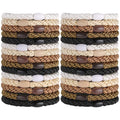 Hair Ties for Women Girls, Funtopia 30 Pcs Elastics Hair Bands Ponytail Holders for Thick Hair, No Damage No Crease Hair Elastics (Black/Brown/White/Beige/Coffee)