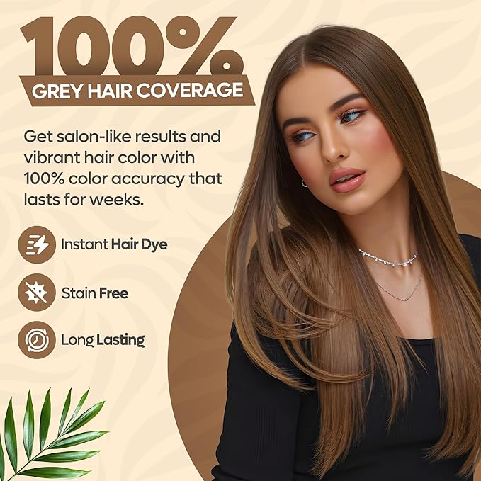 Hair Color Shampoo – 5 in 1 Hair Dye Shampoo for Grey Hair - Instant Hair Dye with 100% Color Accuracy Enriched with Natural Ingredients - Ammonia Free - 500ml (Light Brown)