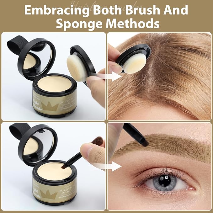 2 Pack Hairline Powder for Women and Men,Used to Root Touch Up Hair Color, Thinning Hair,Gray Hair Coverage and Bald Spots Coverage, Light Blonde