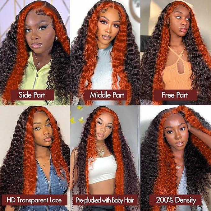 250% Density 34 Inch Deep Wave Lace Front Wigs Human Hair 13x6 2/350 Deep Curly Frontal Wigs Human Hair Glueless HD Lace Front Wigs Drawstring Wig Human Hair Pre Plucked with Baby Hair for Women