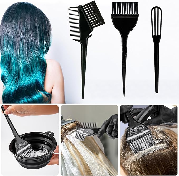 19 Pcs Professional Hair Bleach Kit Hair Coloring Products with Hair Dye Brush, Hair Color Bowl, Hairclips, Applicator, Earmuffs for Hair Highlighting and Hair Coloring at Home