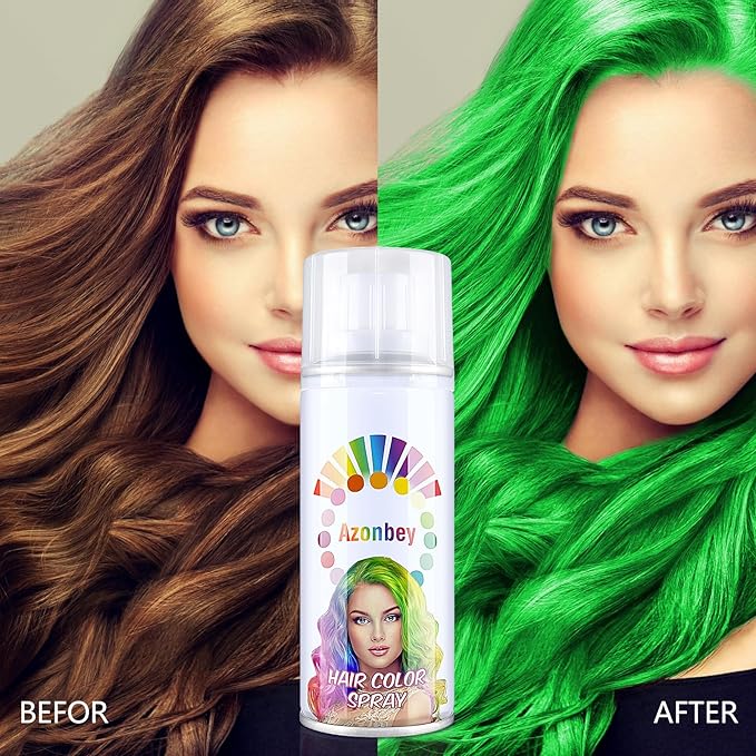 Kids Natural Hair Styling Spray, Pomades and Temporary 1-Day Washable Hair Color Gel Cream in Green