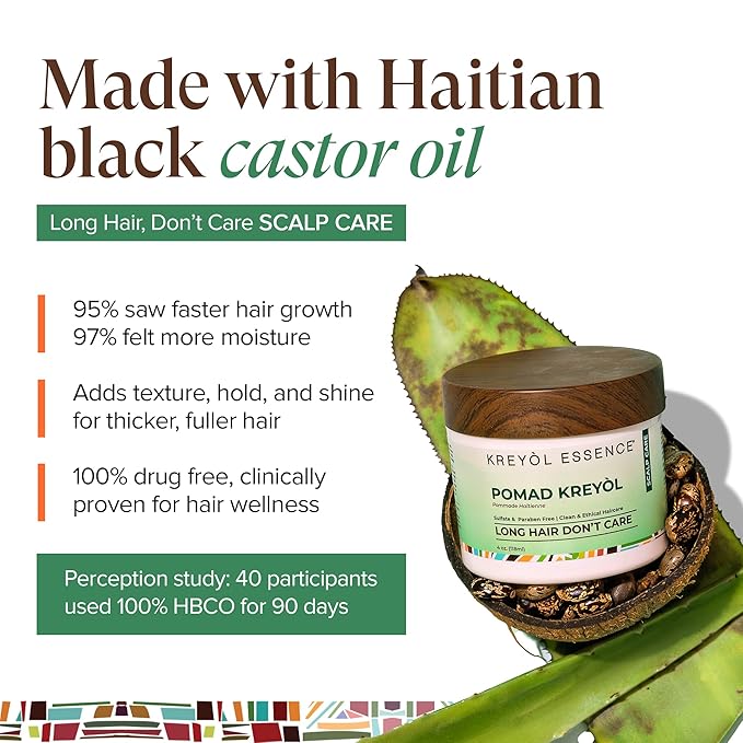 Kreyol Essence - Scalp Care POMAD, Detox + Treat, Rosemary Peppermint 4 Oz, Natural, Paraben Free, Healthy Scalp, Hair Care