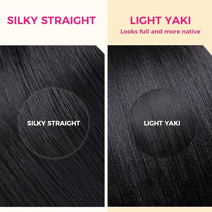 Lashey Seamless Clip in Hair Extensions Human Hair Light Yaki 14 Inch 110g 7pcs Natural Black Mixed Chestnut Brown Clip in Hair Extensions Human Hair for Black Women