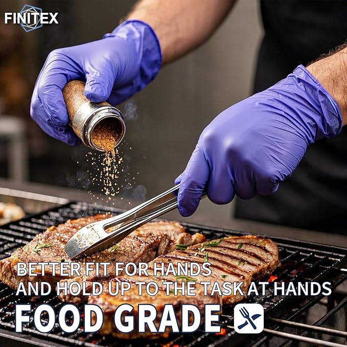FINITEX Ice Blue Nitrile Exam Gloves - Powder-free, 1000 PCS Medical & Home Cleaning Gloves