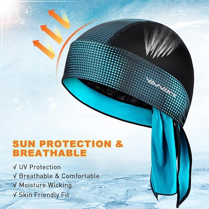 Bandanas Skull Caps for Men, Women Skull Cap Helmet Liner Cycling Hat Durags Motorcycle Bandana Sweat Wicking Do Rag