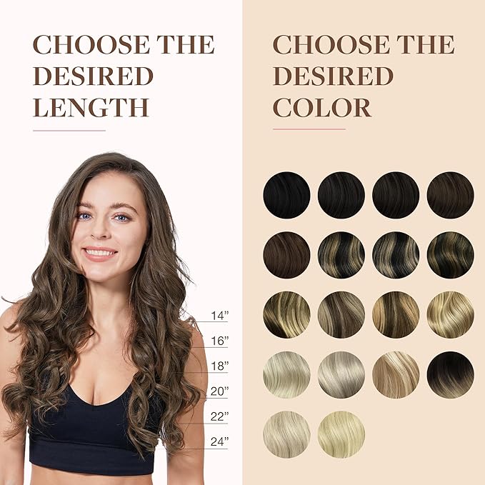 GOO GOO Clip in Hair Extensions Real Human Hair, Remy Human Hair Extensions Clip ins for Women, Natural Human Hair, 18inch 130g 7Pcs, 5 Light Ash Brown