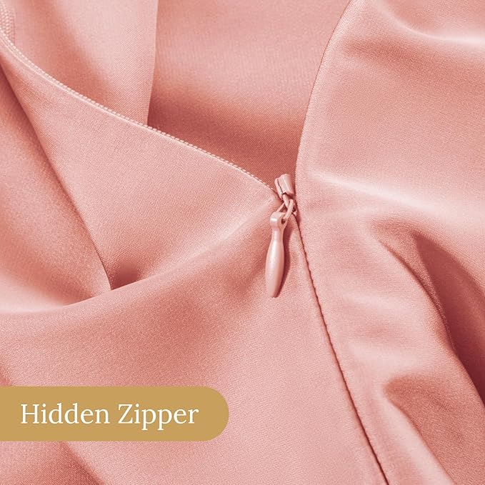 INFIIXSO Mulberry Silk Pillowcase for Hair and Skin, Silk Pillow Cases Queen Size Set of 2 with Hidden Zipper 20"x30", Ultra Smooth and Soft Cooling Pillow Cases for Hot Sleepers(Blush Pink, 2 Pack)