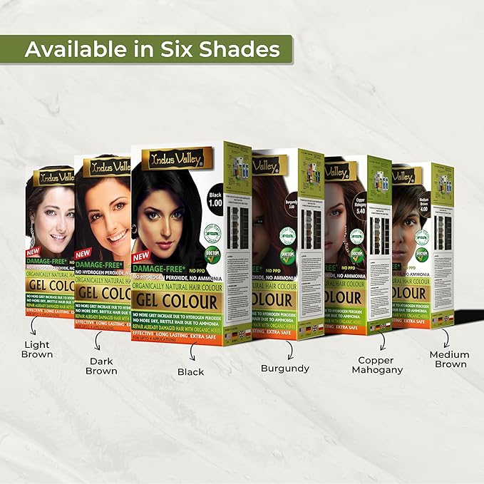 Indus Valley Natural Organic Damage Free Gel Hair Color | Organic Hair Dye, Ammonia Free, Vegan & Cruelty Free | Up to 100% Gray Coverage, Long Lasting Results |Dark Brown 3.0 (20gram+200ml)