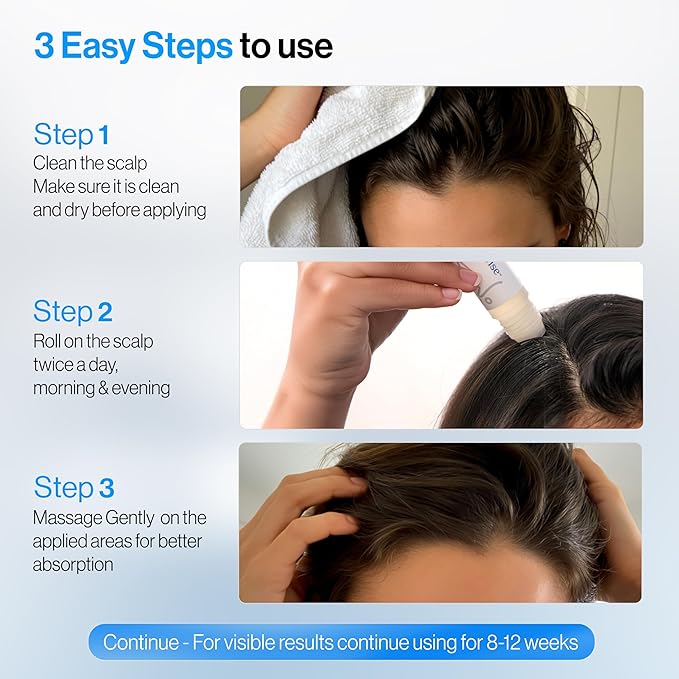 Be Bodywise Rosemary Hair Growth Serum Roll On 50 ml – 3% Rosemary, 3% Redensyl & 2% Anagain | DHT-Blocking Scalp Serum Boosts Oxygen Flow, Reduces Hair Fall | Paraben/Sulfate-Free | Women & Men
