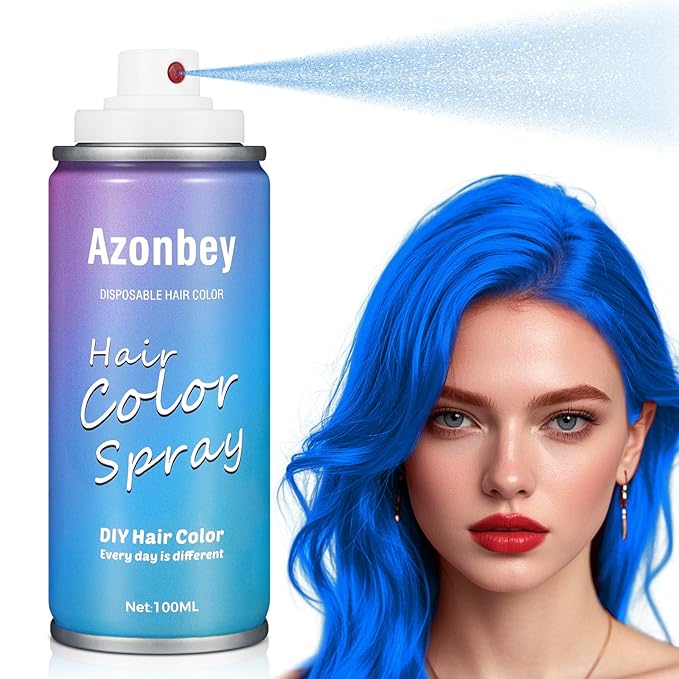 Halloween Hair Spray,Temporary Hair Color Spray for Women Kids Men,Washable Hairspray,Colored Hair Spray,Color Hairspray for Halloween,Party,Cosplay,Christmas Day (06#Blue)