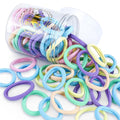 50Pcs Hair Ties for Women Girls,Cotton Seamless Hair Ties, Soft Ponytail Holders,No Crease No Damage Elastics Hair Bands with Box for Thick Heavy and Curly Hair (Set 1)