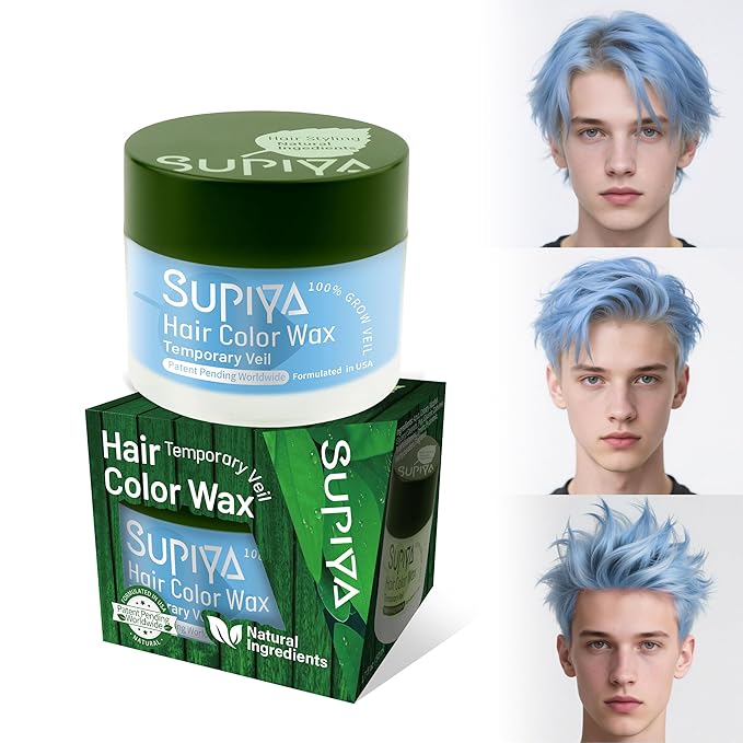 Temporary Hair Color Wax for Men - SUPIYA Washable Hair Wax Color, All-Day Hold Disposable Hair Wax for Party, Cosplay & Daily (Honey Color #10W)