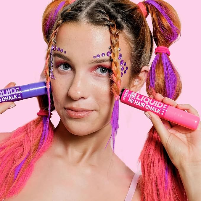 Brite Liquid Purple Hair Chalk | Cruelty-Free, Easy to Apply, & Washes Off Effortlessly | Vegan Temporary Hair Color | 0.34 Fl Oz