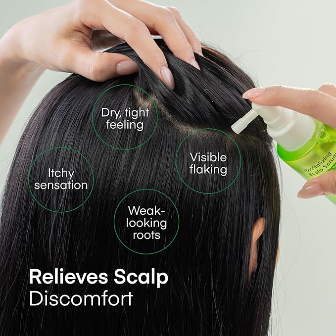 Scalp Serum for Hair Growth Spray - Korean Vegan Treatment for Hair Loss, Thinning & Itchy Scalp, Dermatologically-Tested, Lightweight Exfoliates Dandruff, Strengthen Roots for Men & Women - 2 Pack