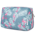 Narwey Cute Makeup Bag Travel Cosmetic Bag Organizer Toiletry Bag Make Up Bags with Compartments for Women Girls (Large, Flamingo)
