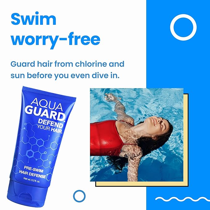 AQUA GUARD Swimmers Essential Hair Protection Bundle | Prevents Chlorine Damage + Softens Hair While Swimming | Color Safe, Leaves Hair Smelling Great | Made in California